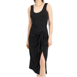 I.N.C. International Concepts Women's Tie Front Midi Dress Black Size Small 4-8
